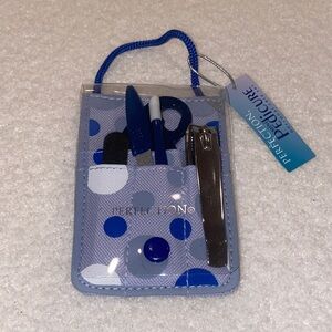 Perfection Blue and Gray Polka Dot Manicure Kit